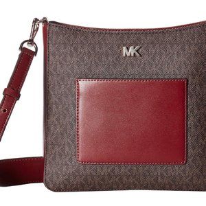 MICHAEL KORS | NWT |Gloria | Crossbody | Chocolate and Red